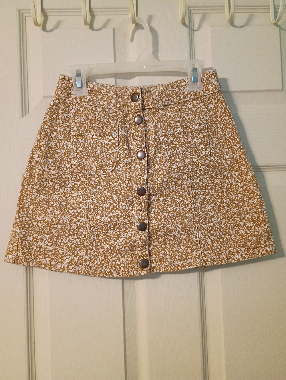 Kendall + Kylie Brown & White Floral Mini Skirt with Pockets Size 23